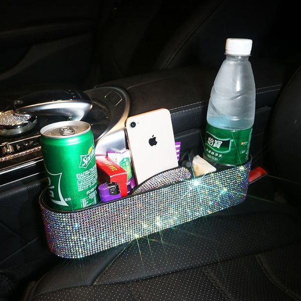 

car organizer diamond seat crevice gaps storage box rhinestone crystal auto drink pockets organizers seats interior accessories