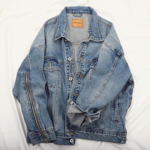 

jacket jeans women plus size denim coat 2021 spring autumn designer single breasted solid pockets fashion bf outwear women's jackets, Black;brown