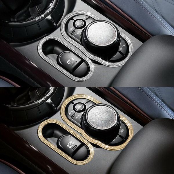 

car center console control trim cover handbrake decorative crystals sticker for mini cooper f54 clubman 2021 other interior accessories