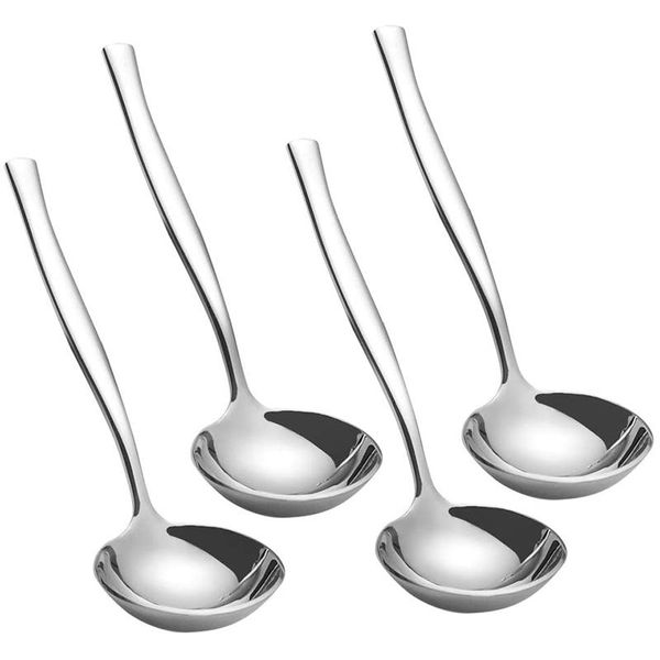 

4-piece stainless steel gravy soup spoon, ladle soup, small spoons