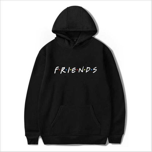 

hoodiesnew popular men's and women's letter printed friends peripheral trend hooded sweater, Black