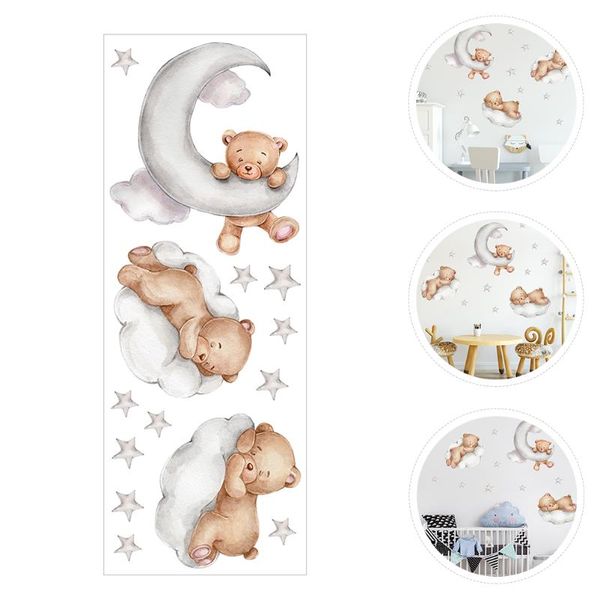 

wall stickers 1 set cloud bear decorative decals cartoon for kids room