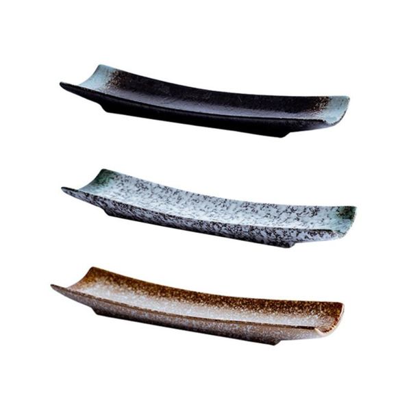 

dishes & plates 3pcs japanese style ceramics sushi plate rectangular dish snack tray serving tableware for home restaurant