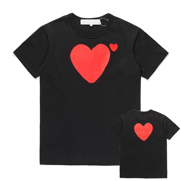 

2021 summer play mens womens t shirt fashion designers tees c054 off harajuku red heart t-shirts cdg white hip-hop clothing 100% cotton, White;black
