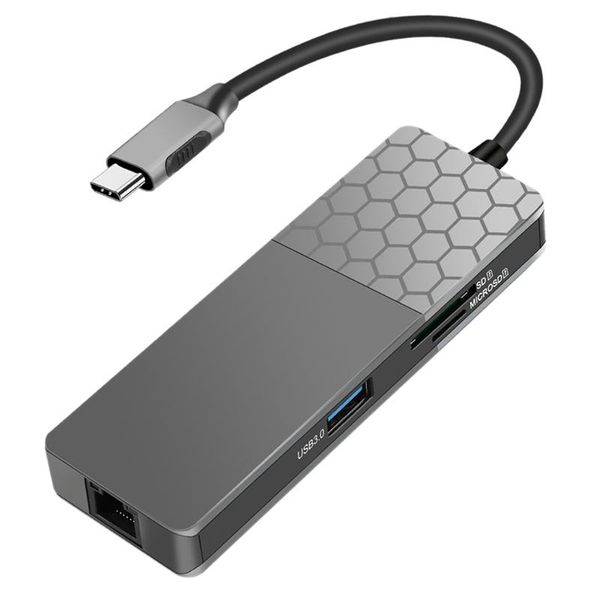 

type-c docking station 7 port -compatible network interface usb3.0 hub stations