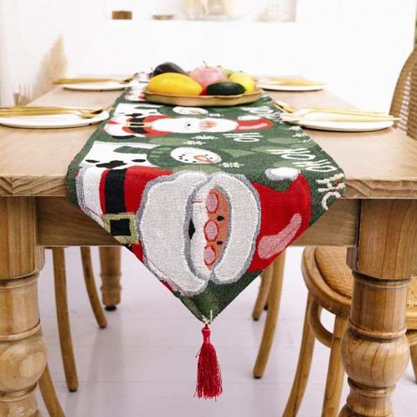 

table cloth 180*35cm runner christmas year party decorations tablecloth xmas tree elk plaid printed dinner cover 2022