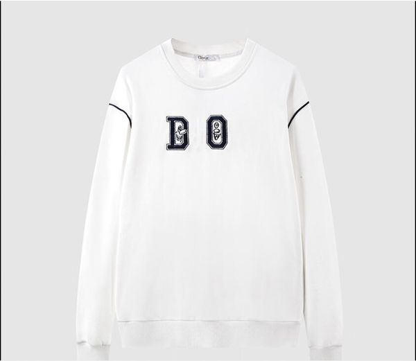 

men's round neck sweater hoodie 2021 new fashion men and women pure cotton letter printing long-sleeved pullover, Black