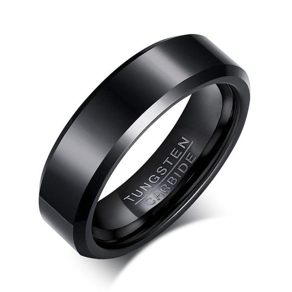 

cluster rings cool black tungsten ring for men carbide jewelry 6mm, Golden;silver
