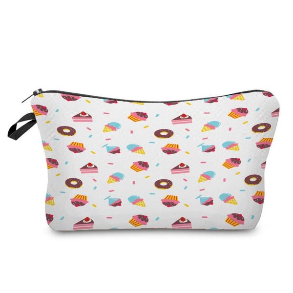 

fashion printed cake cosmetics organizer bag pretty women's makeup storage bags for women small female cosmetic & cases