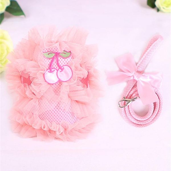 

dog collars & leashes pet harness leash animal leads cat clothes for dogs and cats lace vest xs,s,m,l,xl pink,pruple
