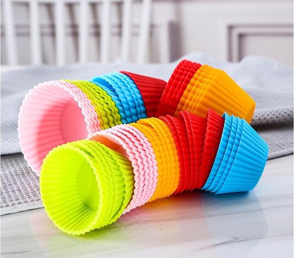 

1/3/5 pcs silicone round shape muffin cupcake mold colorful nonstick reusable muffin case cupcake liner baking dishes pan form