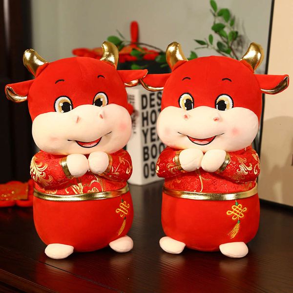 

year of the ox mascot doll chinese zodiac plush toy pillow gift lovely bull, Blue