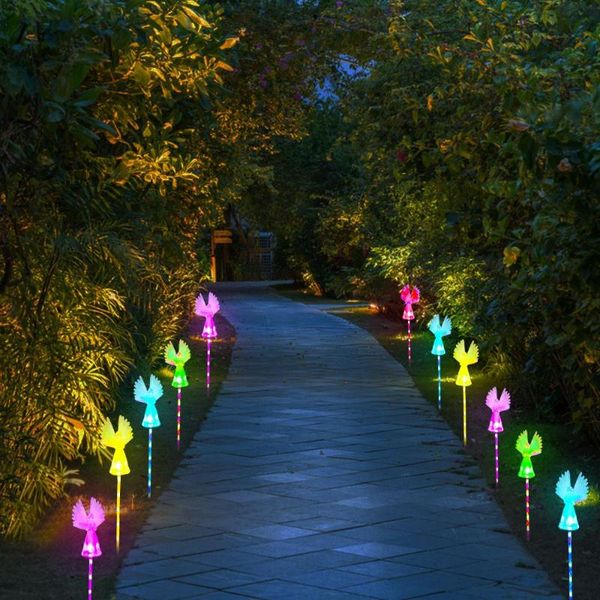 

1pcs led solar lawn lamp ground plug garden outdoor decorative pile lighting lamps