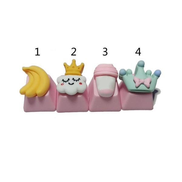 

mouse pads & wrist rests 1pc diy pbt keycap pink cute cake ice cream for mechanical keyboards height children's gifts