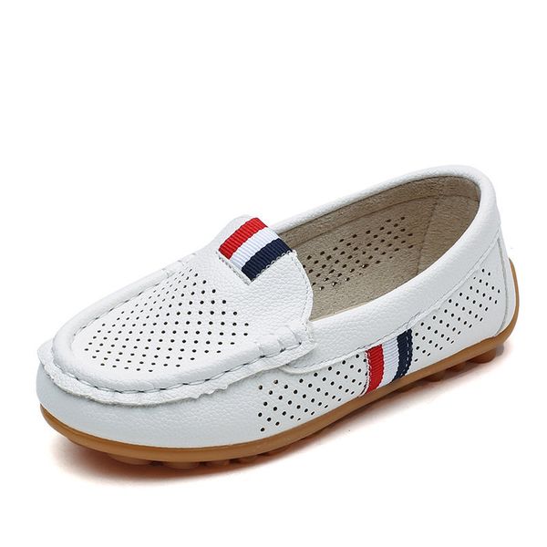 

boys shoes fashion soft flat loafers for toddler boy big kids sneakers children flats breathable moccasin cut-outs, Black;red