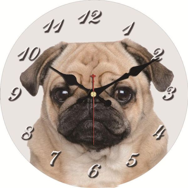 

wall clocks vintage clock cute animal dog large silent battery operated living room saat home decor watch gift
