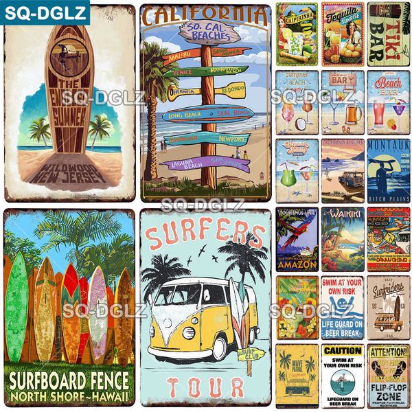 

[sq-dglz]california beaches license plate the endless summer wall decor tin sign vintage surfboard metal sign painting plaques