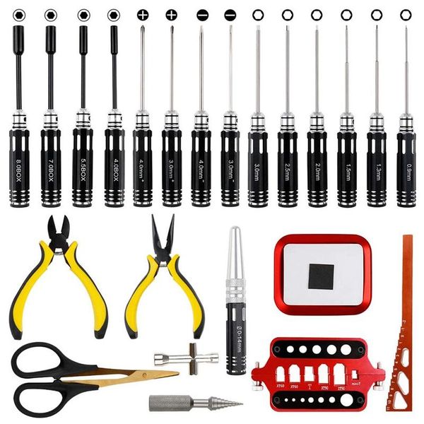 

tools kits hex screwdriver set nut sleeve socket pliers rc repair for car boat quadcopter (23 in 1) professional hand tool sets