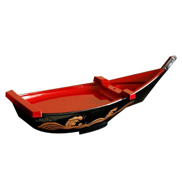 

black red sushi sashimi boat ice seafood plate salmon tray creative japanese container decor dishes & plates