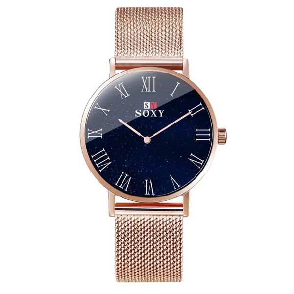

style bracelet women watch japan quartz movement steel mesh ladies rose gold gift clock relogio feminino w50 wristwatches, Slivery;brown