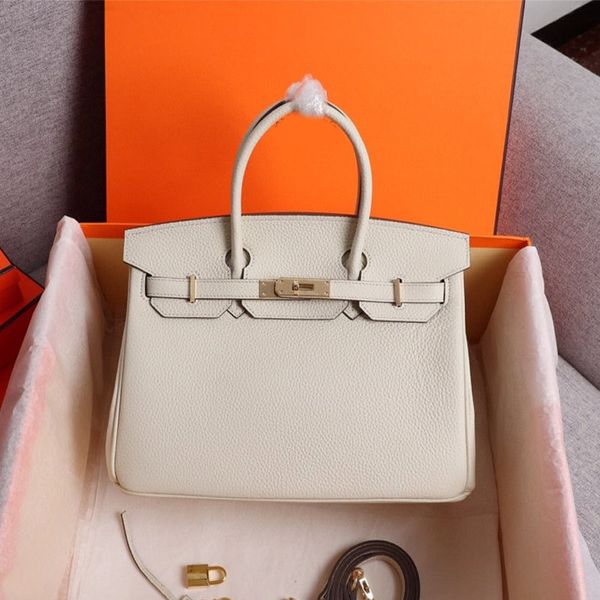 

designer herme birkin handbags calf women leather tote bag quaty handbag purse ladies crossbody back bags first layer lychee grain inner zip