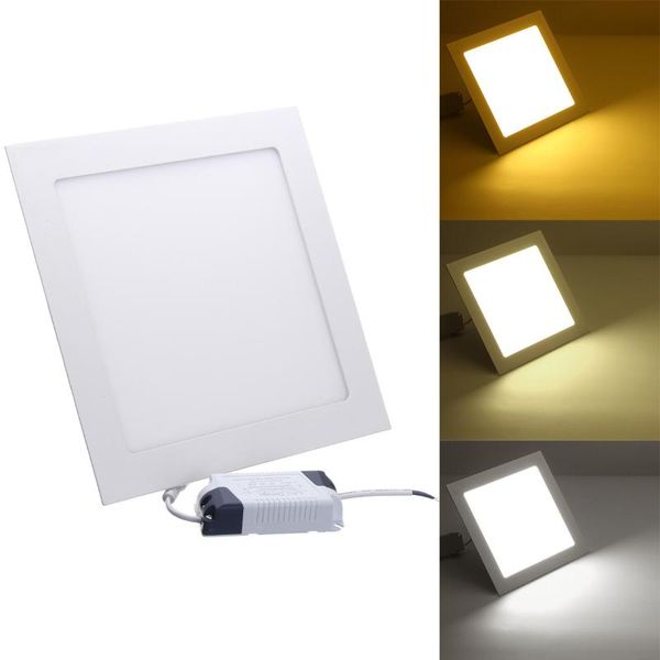 

square led panel light recessed kitchen bathroom ceiling lamp ac85-265v downlight warm white/cool white/natural lights