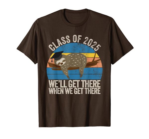 

distressed 7th grade class of 2025 sloth grow with me t-shirt, White;black