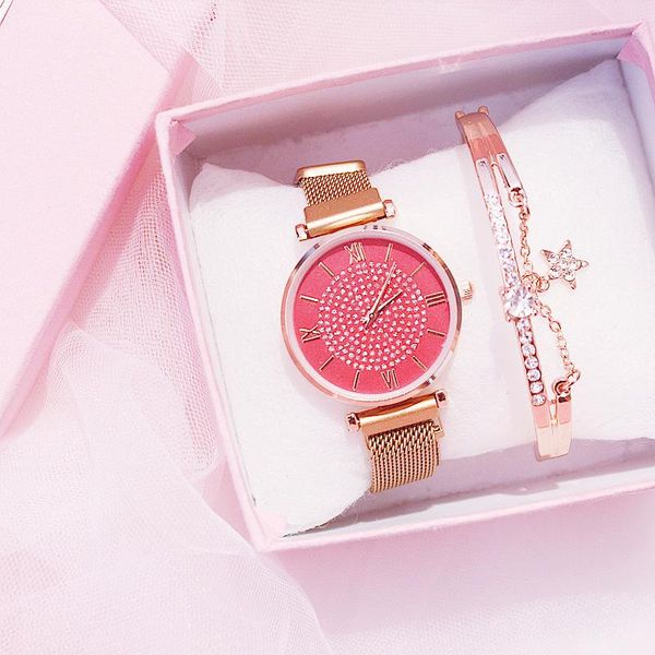 

wristwatches girls watch fashion wristwatch for ladies waterproof simple female stars crystal schoolgir rosegold clock girl montre, Slivery;brown