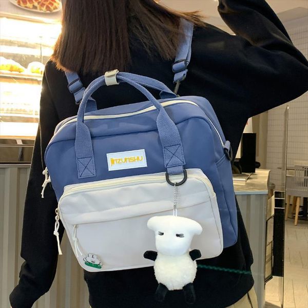 

multifunctional women backpack teenage girl ring buckle portable travel bag female small schoolbag lovely book