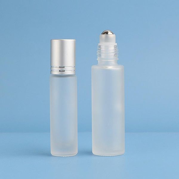 

storage bottles & jars 1pcs thick frosted glass roll on essential oil refillable empty perfume bottle 10cc stainless roller ball