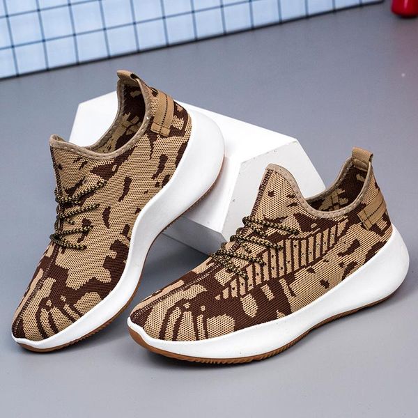 

dress shoes style men's breathable shoes, fashionable outdoor fitness jogging flying woven mesh casual sports, Black