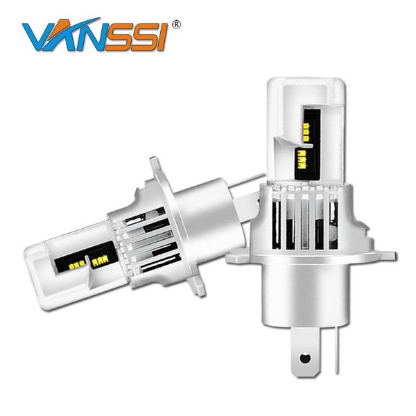 

car headlights vanssi 6000lm 6000k white h4 led headlight bulbs, 9003 hi lo beam super bright all-in-one conversion kit,pack of 2