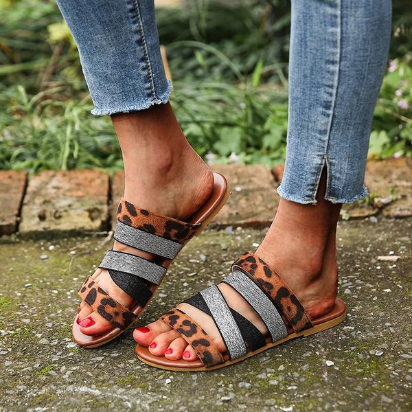 

slippers summer flower sandals women's flat bohemian open toe beach roman shoes sandalias de las mujeres, Black