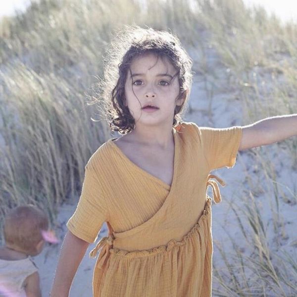 

summer & kids girld dress cotton baby girls dresses ruffles kids girl clothings causal princess clothes, Red;yellow