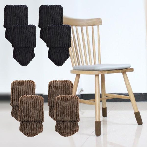 

chair covers 4pcs leg socks cloth gloves floor protection knitting wool anti-slip table furniture feet sleeve cover protectors