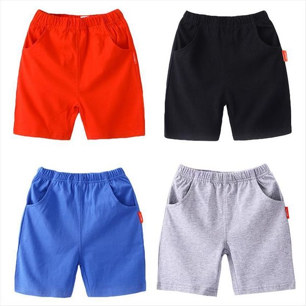 

baby boys shorts for summer solid colors cotton kids boy beach short children elastic waist sports pants toddler clothing, Black