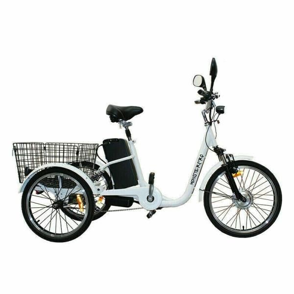 

white electric tricycle 250w 48v 3 wheelers bike trike scooter ebike, Silver;blue