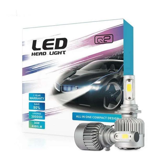 

car headlights 2pcs/set h4 h7 led headlight 9005 9006 bulb 8000lm 6000k 72w auto h13 h1 headlamp all-in-one accessories lights