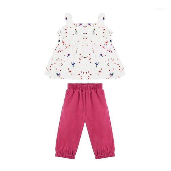 

girls clothing sets sweet summer bow casual set children's vest + five-point pants cute suits baby 2pcs1, White