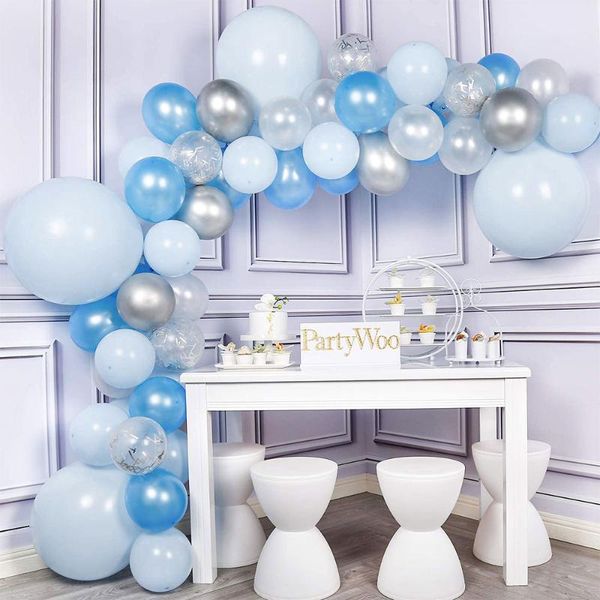 

party decoration 50 pcs green white sliver mixed shiny thick balloons for birthday baby shower wedding halloween decorations supplies