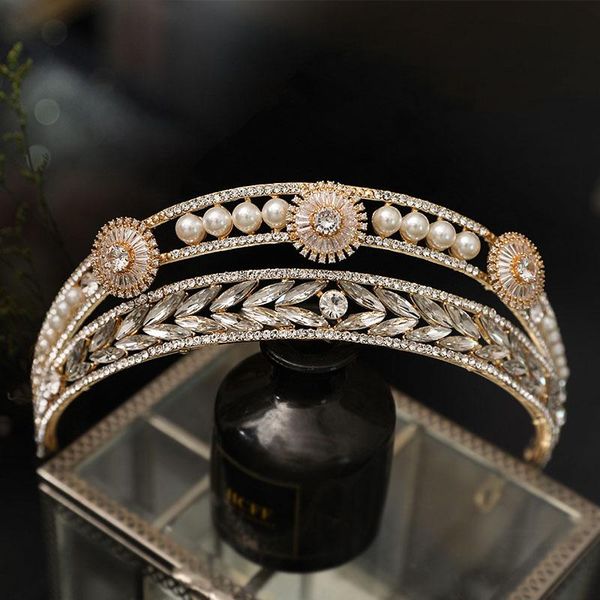 

hair clips & barrettes bridal jewelry crystal rhinestones pearls tiaras and crowns pageant prom diadem brides women headbands wedding access, Golden;silver