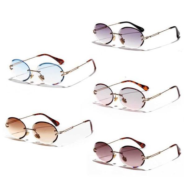

aviator sunglasses 1pair diamond cut retro oval sunglasses female crystal texture borderless glasses ladies decorative accessories gifts, White;black