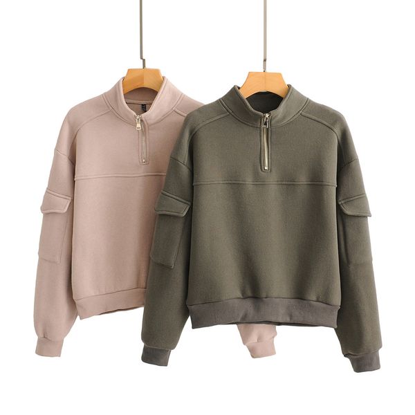 Fashion Solid Color Hoodie Men Stand Collar Batwing Top a maniche lunghe Tops Female Chic Casual Hoodies 2022