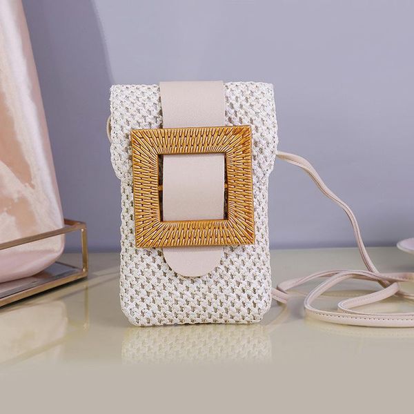 

evening bags 2021 ladies coin purse vertical woven pu mobile shoulder bag retro one-shoulder card female