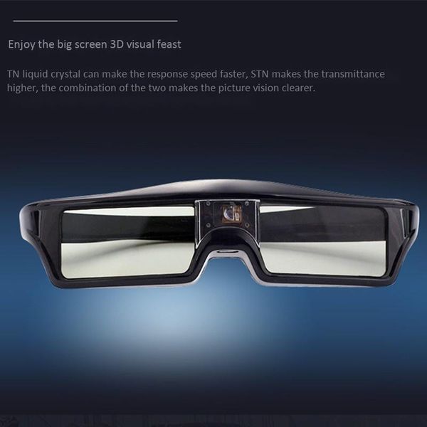 

glasses 3d film for laser tv projector dlp-link active shutter home theater hd stereo movie usb charge head mounted game music