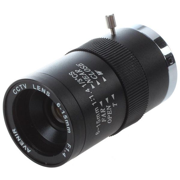 

6-15mm 1/3" f1.4 cs mount varifocal cctv manual lens adapters & mounts