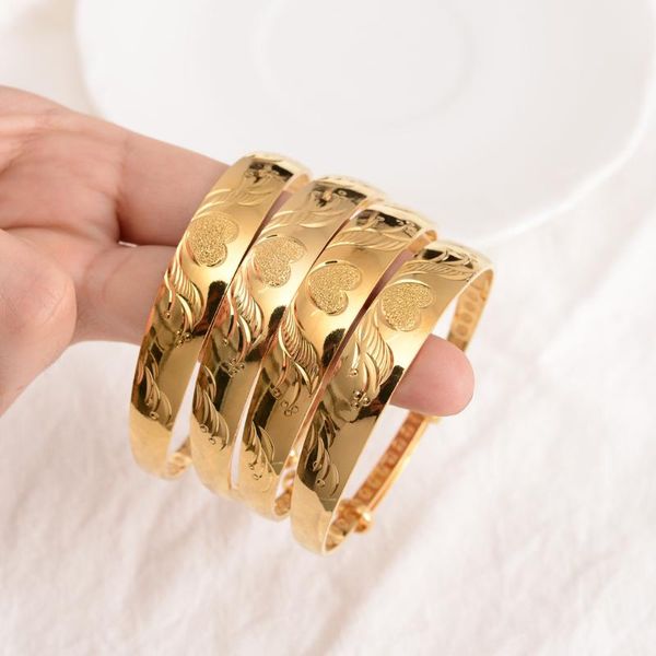

dubai gold bangles for women bride wedding bracelet africa arab jewelry charm kids gifts bangle, Black