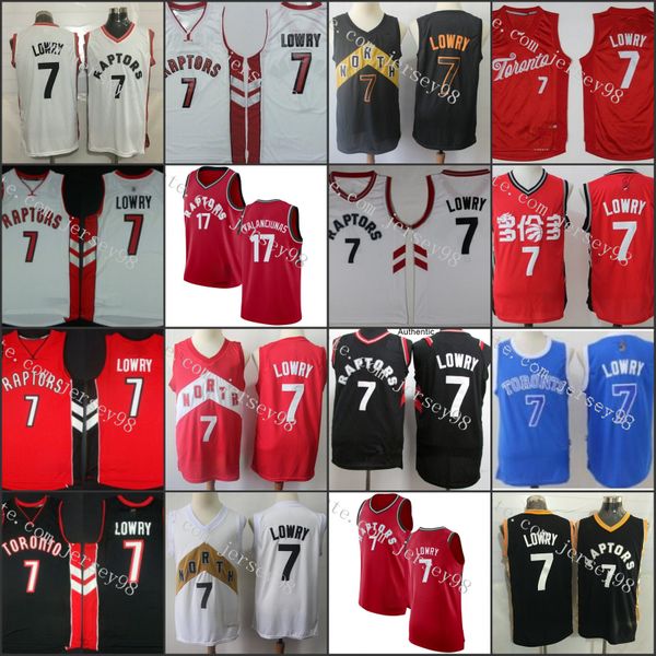 

toronto raptors men #7 kyle lowry retro basketball jersey, Black