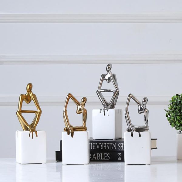 

decorative objects & figurines creative modern minimalist ceramic sitting person decoration fashion nordic home soft craft ornaments