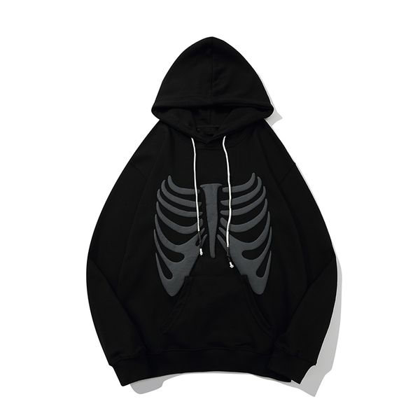 

21ss high-quality men's short jacket skeleton pattern loose men and women black white sweater casual all-match trend, Black;brown